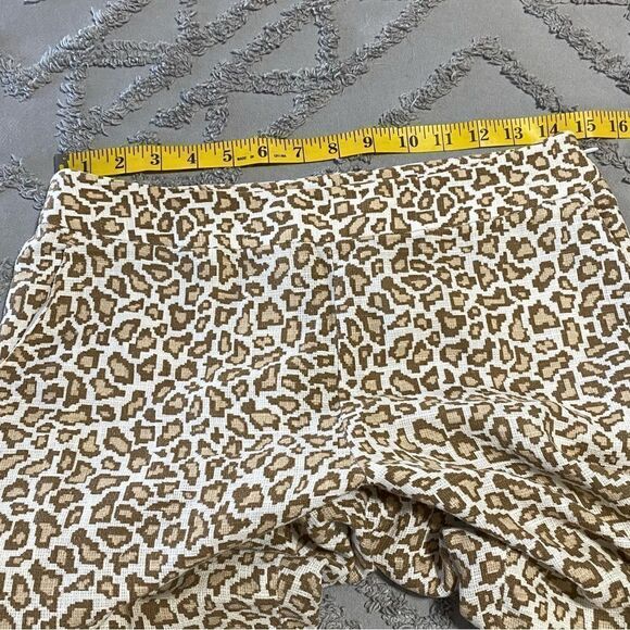 pendleton animal print woven linen cropped pants size 4P - Picture 7 of 11